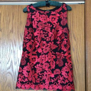 INC International Concepts Ladies Red & Black Floral Sleeveless Top Size M